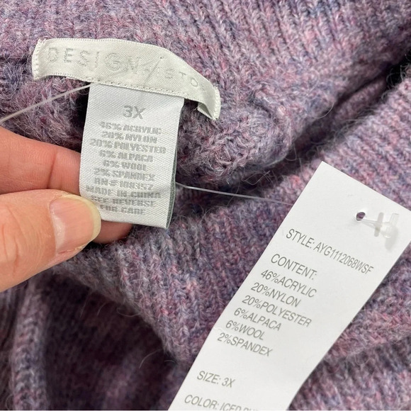 New Design History Criss Cross Open Back Sweater Purple - Picture 3 of 6